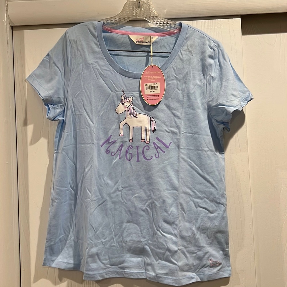 Peter Alexander pajama top unicorn print size medium